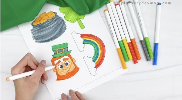 hand coloring in leprechaun head