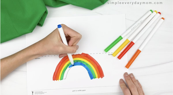 hand coloring in rainbow template