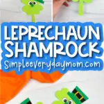 shamrock leprechaun craft image collage with the words leprechaun shamrock in the middle