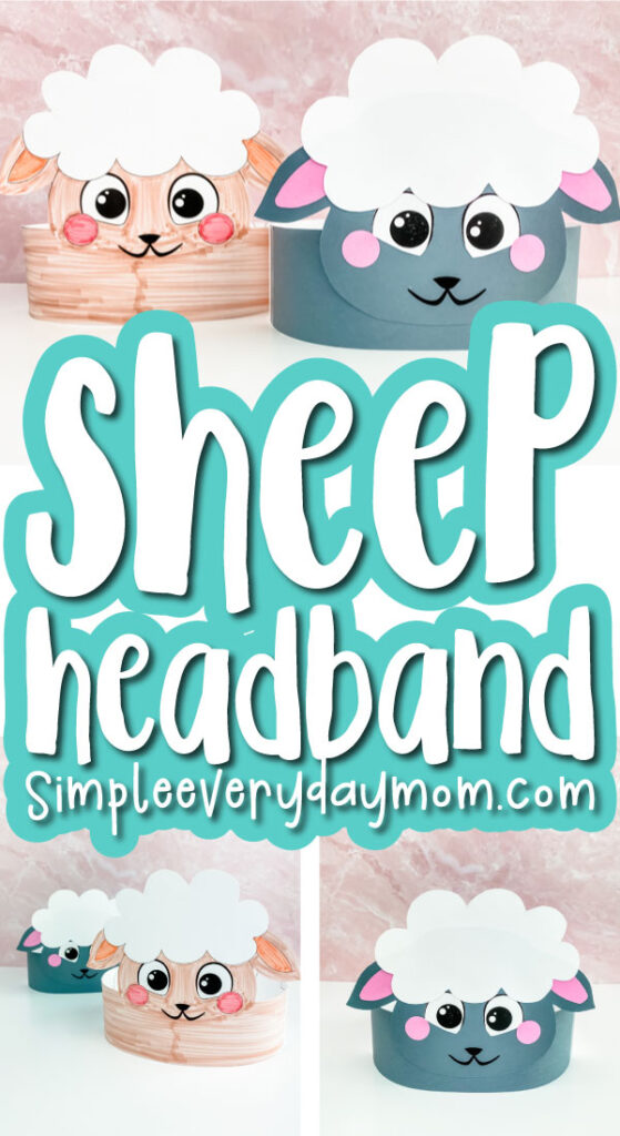sheep headband craft image collage with the words sheep headband in the middle
