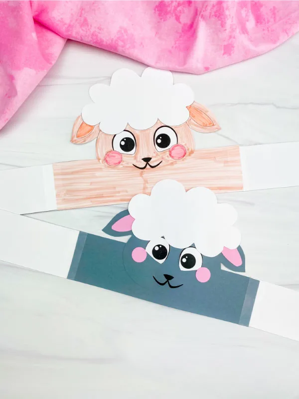 sheep headband craft laying flat