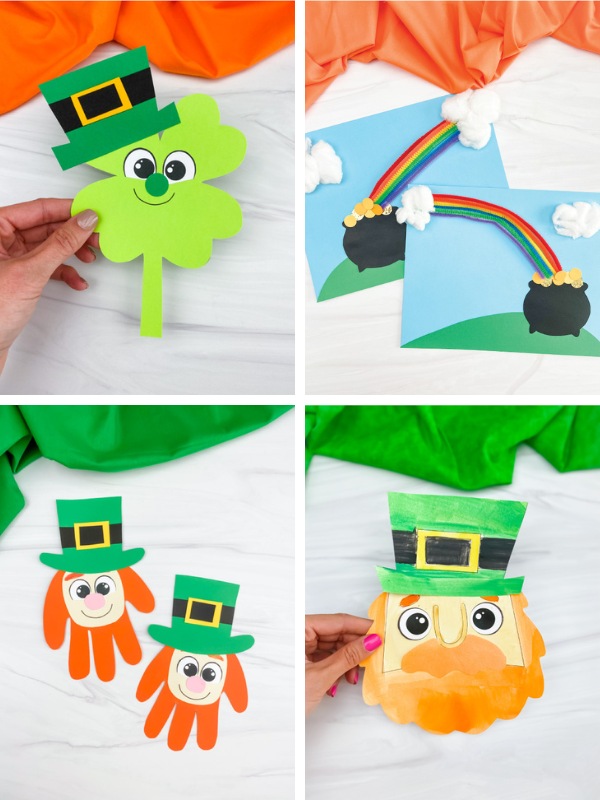 kids' St. Patrick's Day craft image collage