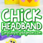 chick headband craft image collage with the words chick headband in the middle