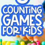 child playing game with the words 8 counting games for kids on it