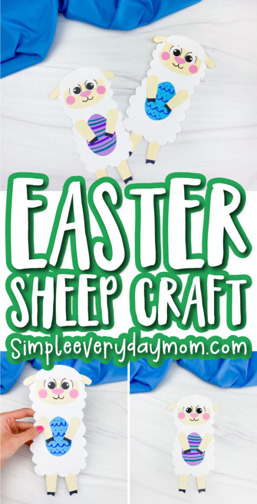 Easter sheep craft image collage with the words Easter sheep craft in the middle 