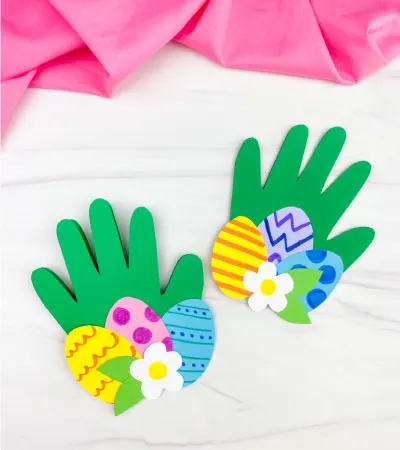two handprint Easter card crafts