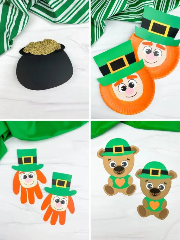Collage of Homemade St. Patrick's Day Crafts For Kids