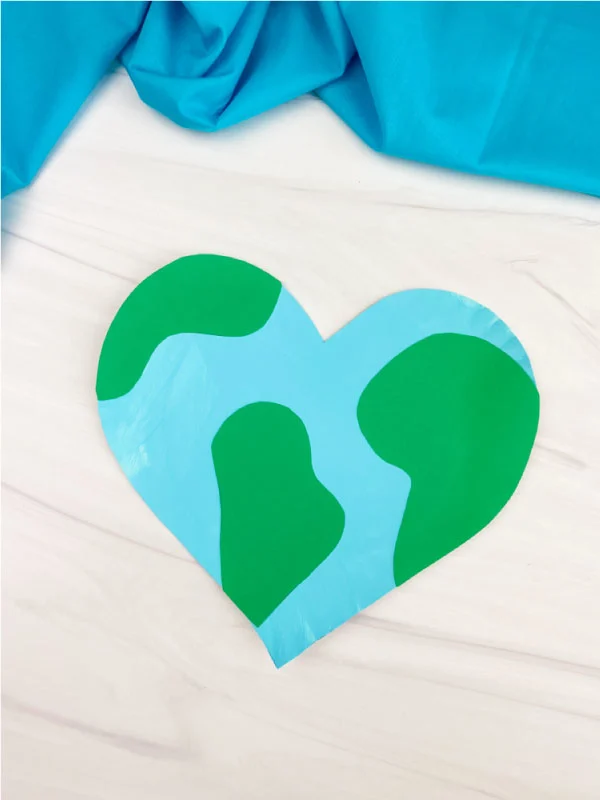 heart shaped paper plate Earth craft