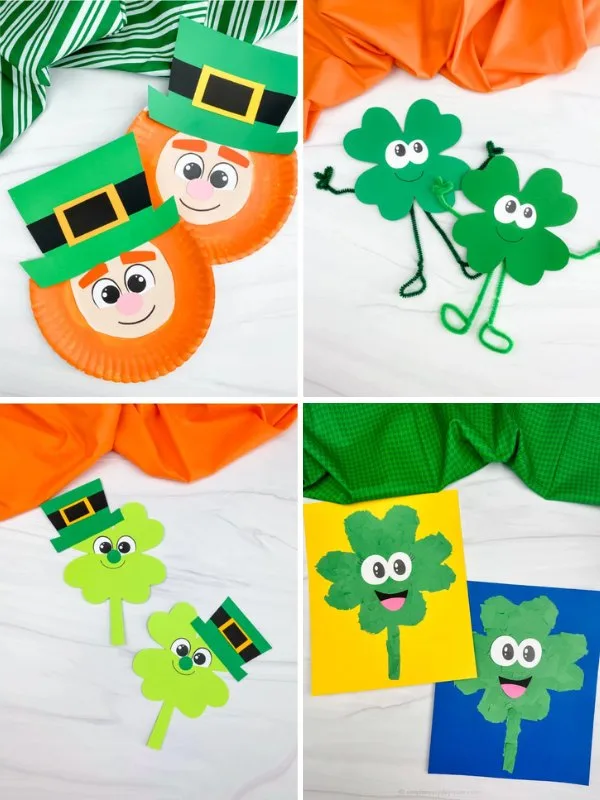 collage image of Saint Patrick's Day Crafts For Preschoolers