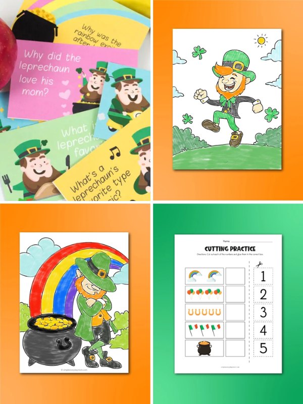 collage image of St. Patrick's Day Free Printables