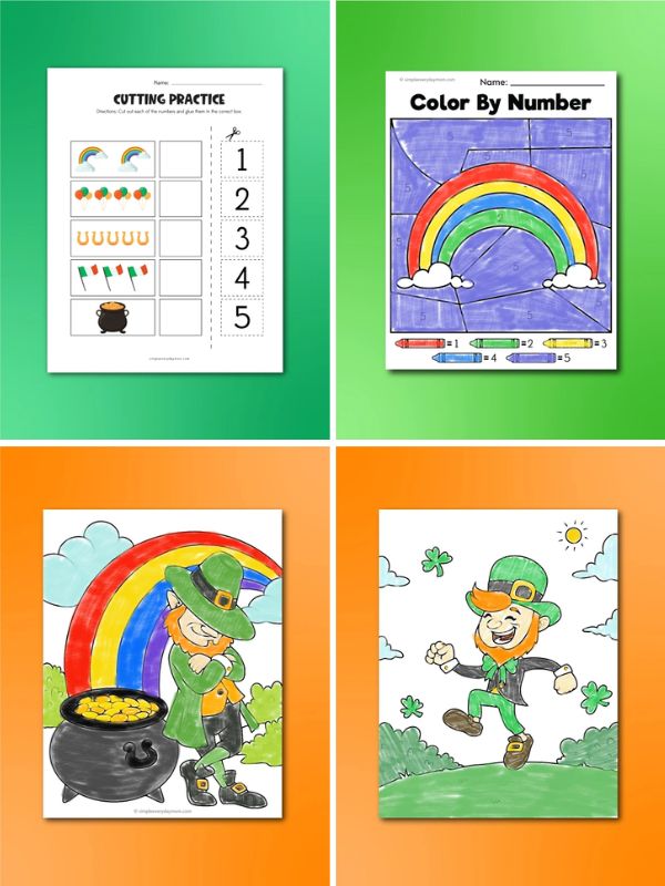 Collage of St. Patrick's Day Kid Activities