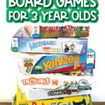 kids board game with the words fun + quick board games for the 3 year olds on it