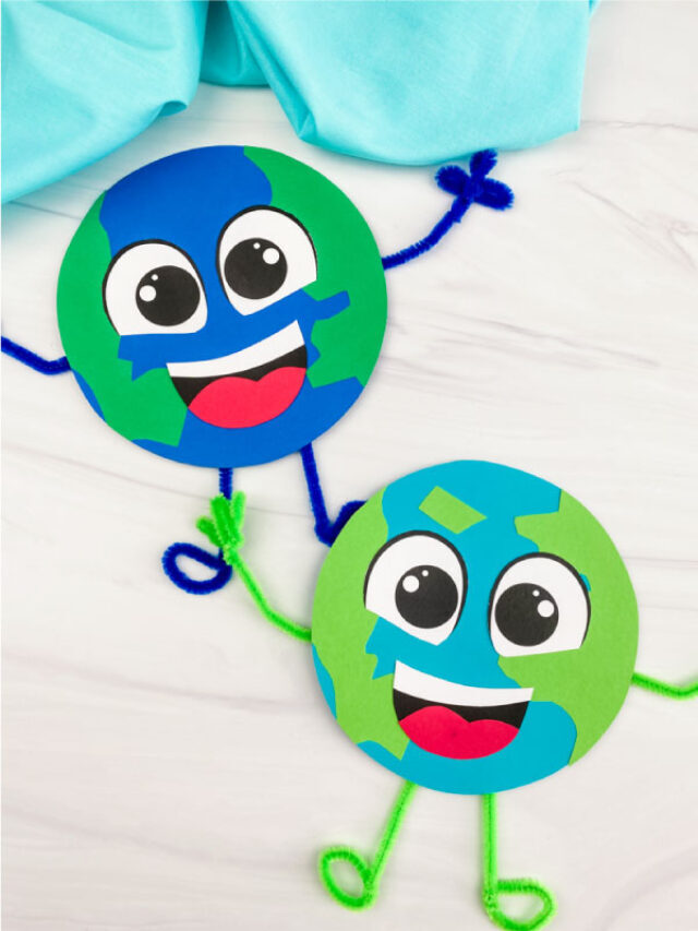 Cute Earth Paper Craft For Kids [Free Template] Story