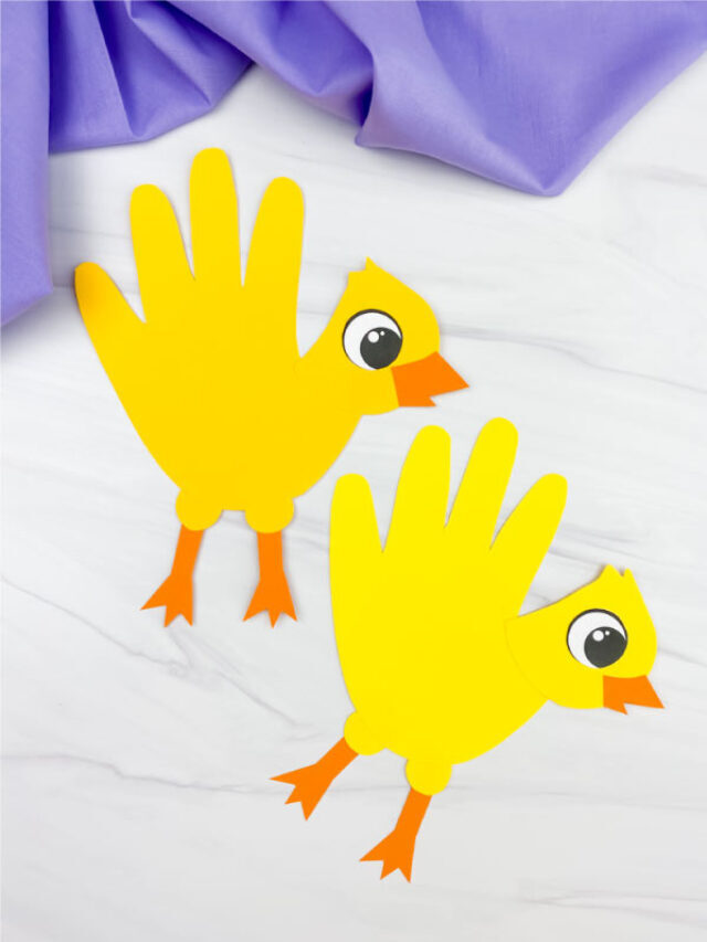 Cute Handprint Chick Craft [Free Template] Story