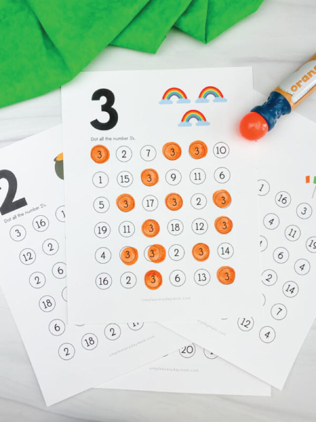 st patricks day do a dot number printables