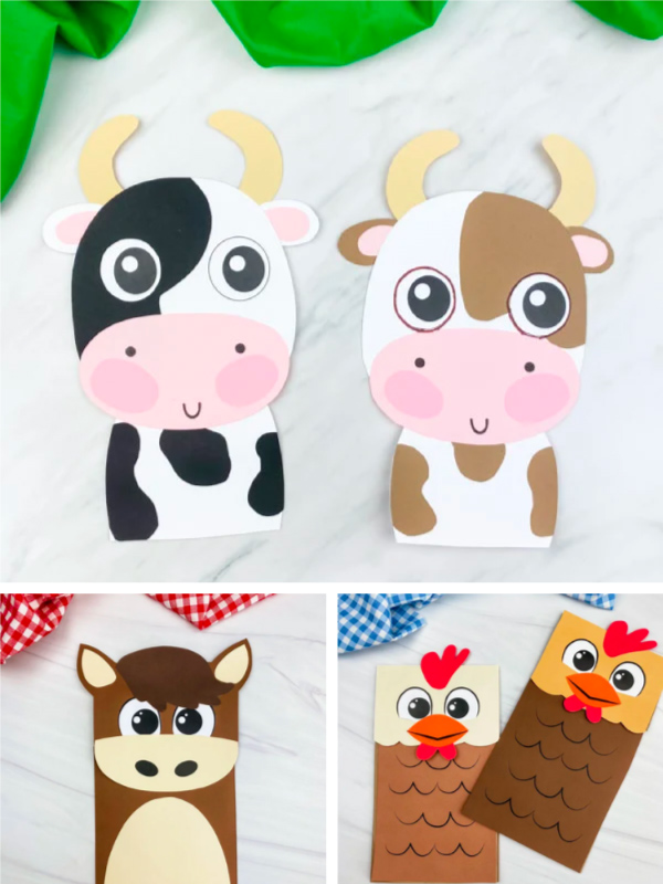 farm animal craft image collage