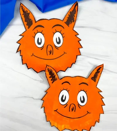 2 paper plate fox in socks crafts