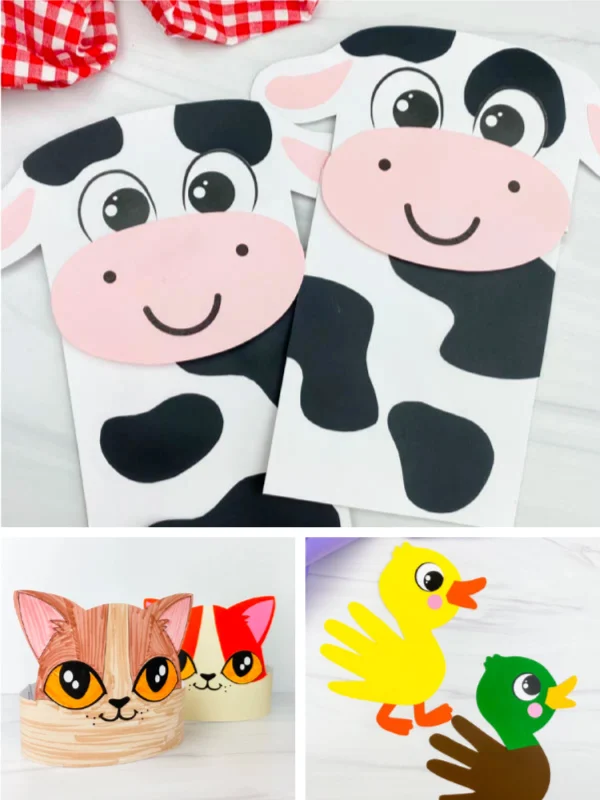 farm animal craft image collage
