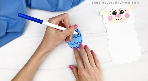 hand drawing decoration on paper Easter egg