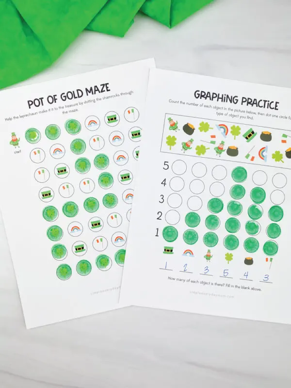 st patricks day do a dot graphing printables