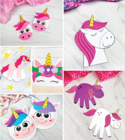 unicorn craft image collage