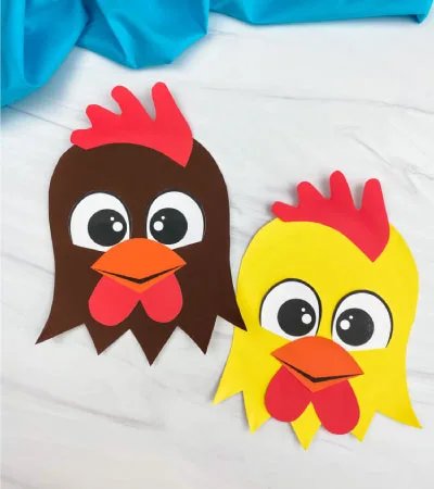 2 paper plate rooster crafts