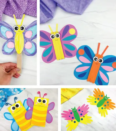 butterfly crafts for kids image collage