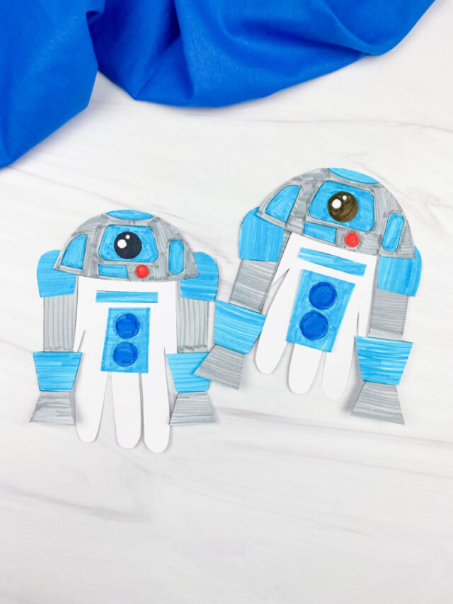 R2D2 Handprint Craft For Kids [Free Template] Story