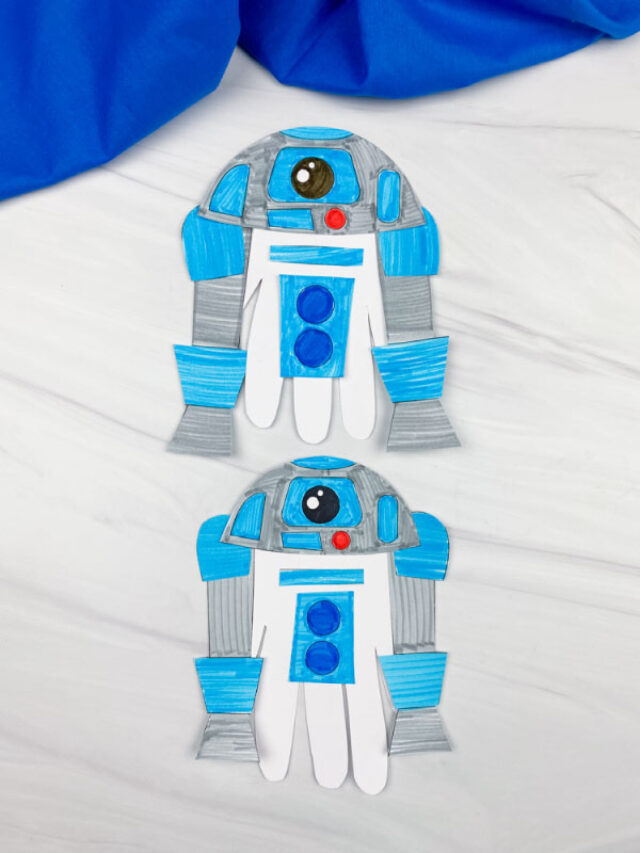 R2D2 Handprint Craft For Kids [Free Template] Story