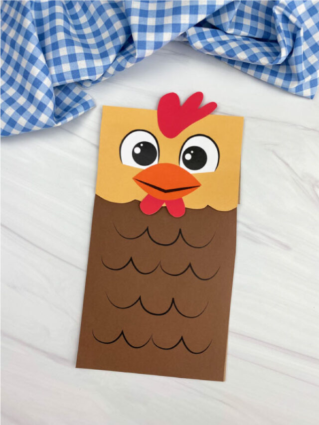Paper Bag Chicken Craft For Kids [Free Template] Story