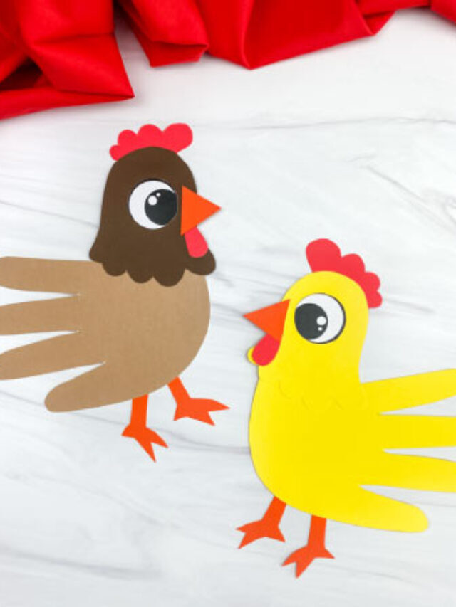 Handprint Chicken Craft For Kids [Free Template] Story
