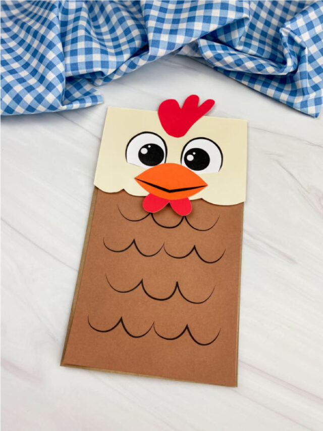Paper Bag Chicken Craft For Kids [Free Template] Story