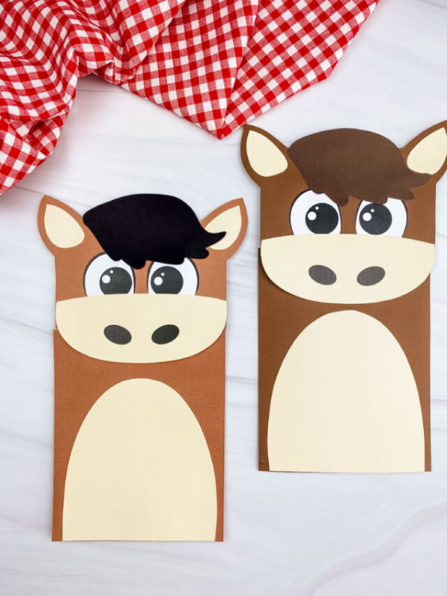 Paper Bag Horse Craft For Kids [Free Template] Story