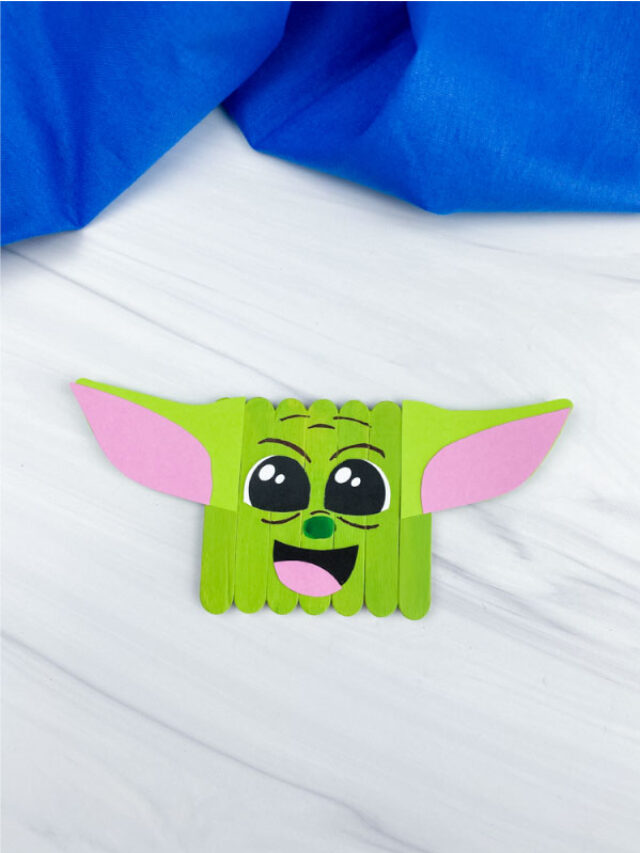 Popsicle Stick Baby Yoda Craft [Free Template] Story