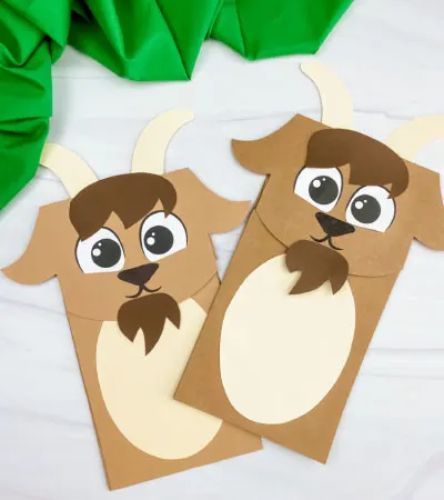 two paper bag goat crafts