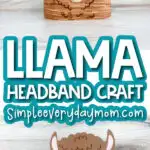llama headband craft image collage with the words llama headband craft in the middle