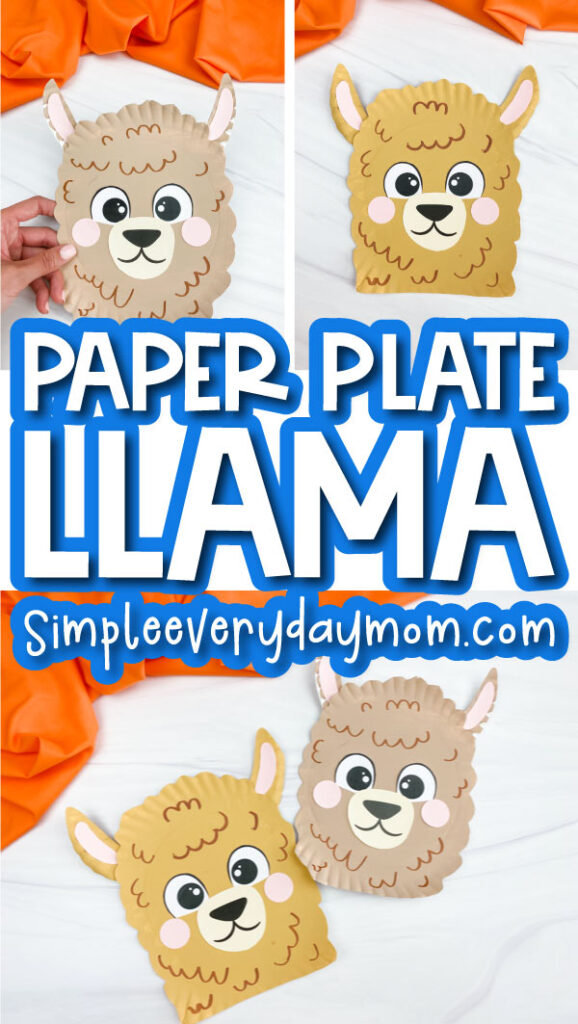 paper plate llama craft image collage with the words paper plate llama in the middle