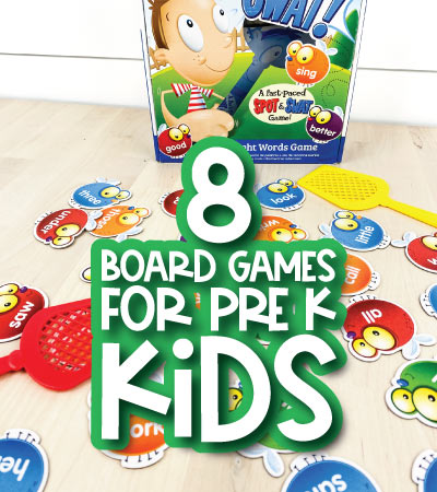 kids board game with the words 8 board games for pre k kids in the middle
