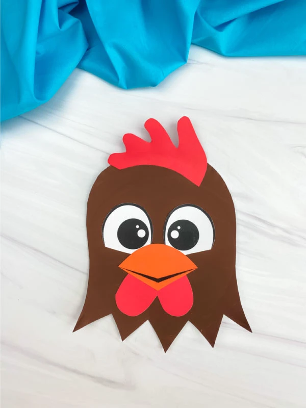 paper plate rooster craft