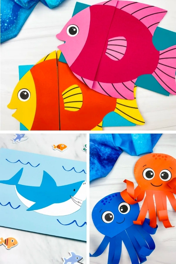 ocean crafts for kids image collage