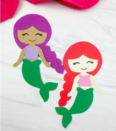2 mermaid paper crafts