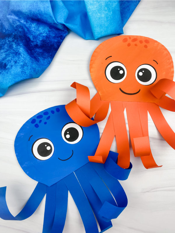 2 paper plate octopus crafts