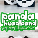 panda headband template image collage with the words panda headband in the middle