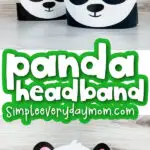 panda headband template image collage with the words panda headband in the middle