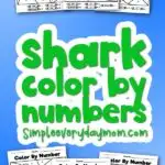 shark color by number with the words shark color by numbers in the middle