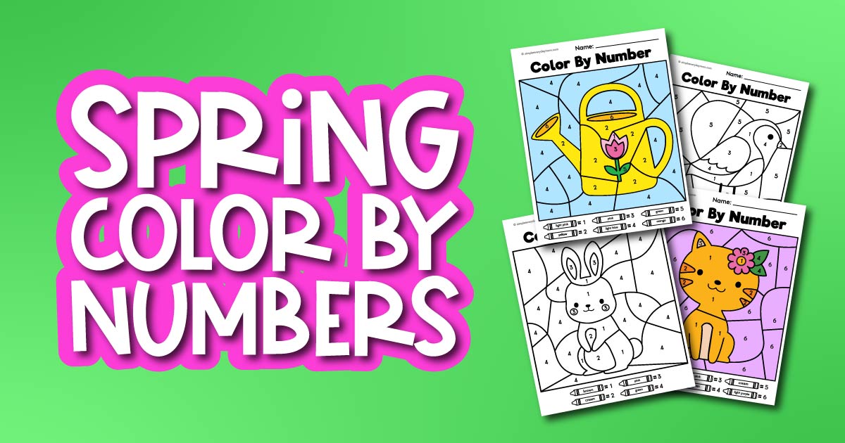Spring Color By Number Printables For Kids