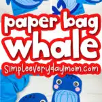 paper bag whale image collage with the words paper bag whale in the middle