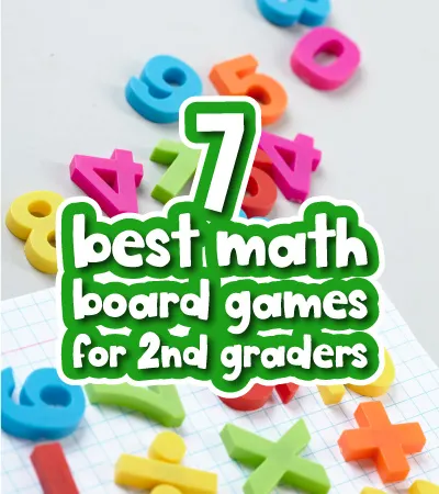 magnetic number background with the words math board games for 8 year olds in the middle