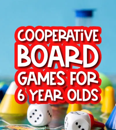 board game background with the words cooperative board games for 6 year olds in the middle
