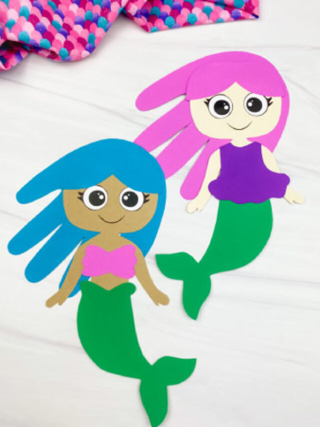 Mermaid Handprint Craft For Kids [Free Template] Story